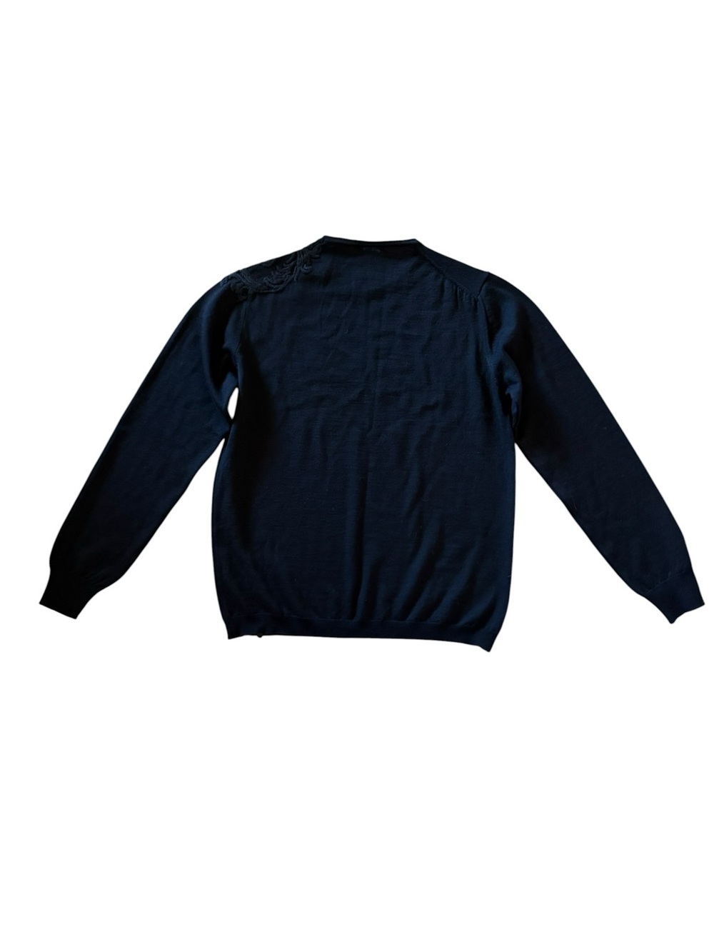 90s VTG Archive Versace Classic 100% Merino Wool Embroidered Shoulder Sweater L - Picture 3 of 14